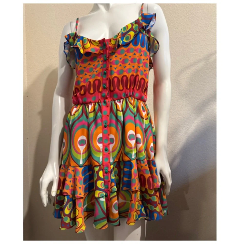 ALEXIS SIRSHA GOGO MULTI COLOR MINI DRESS SIZE MEDIUM - Picture 6 of 12